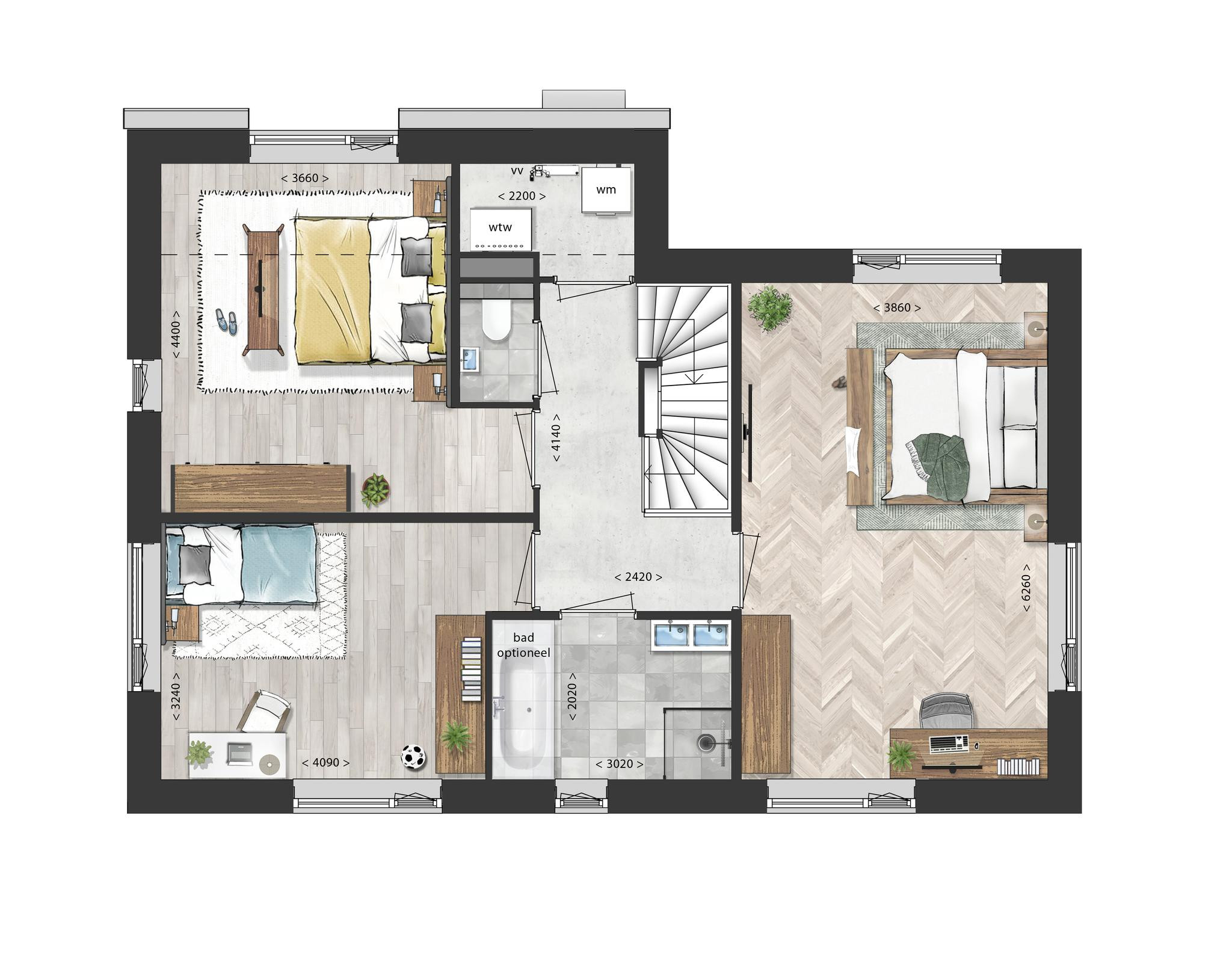 Schooneng &#8211; fase 2 (woonhuis D01) (plattegrond 2)