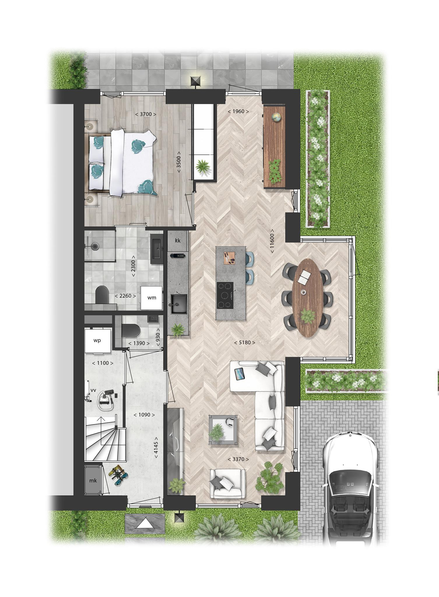 Schooneng &#8211; fase 2 (woonhuis E08) (plattegrond 1)