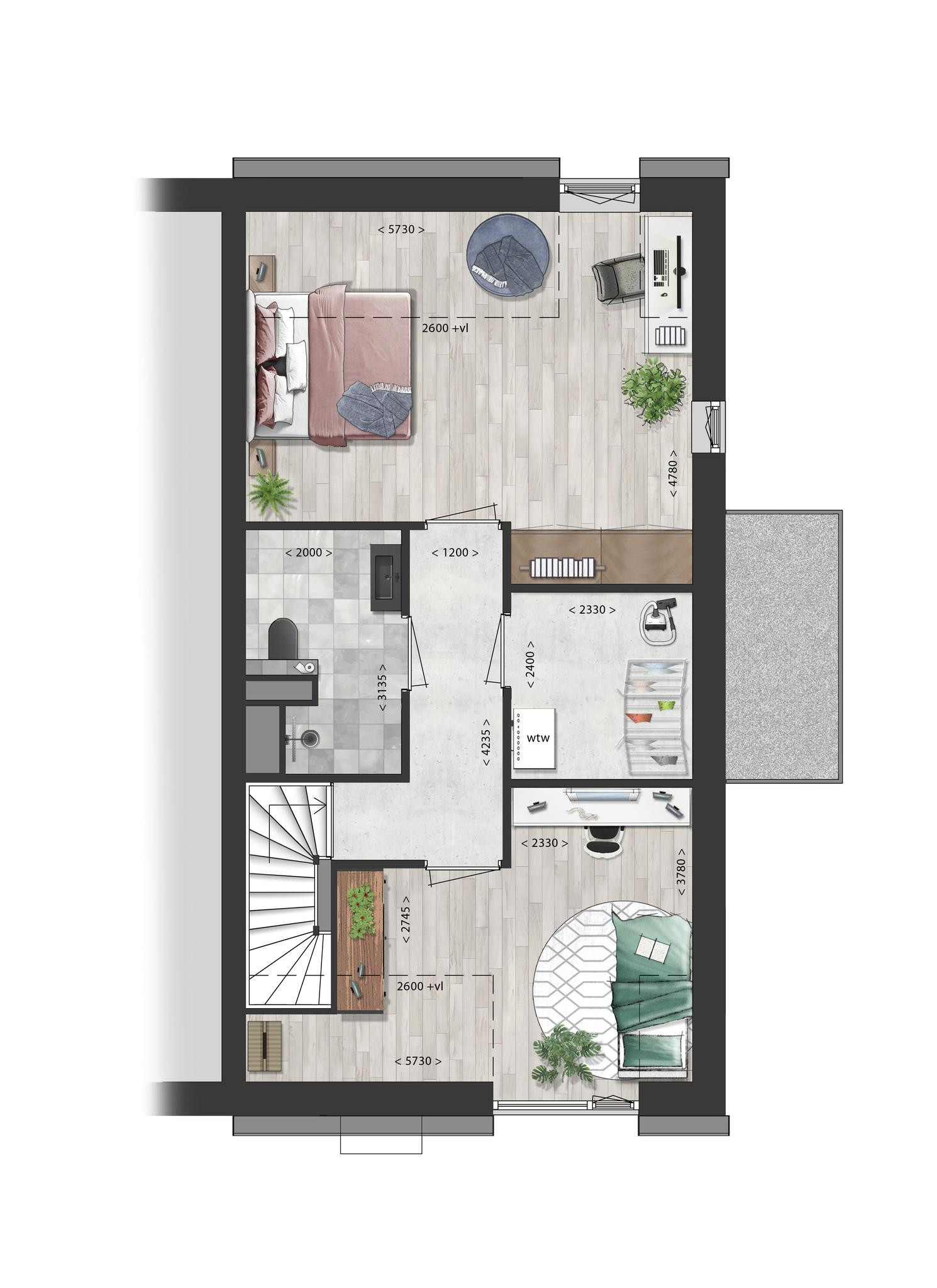 Schooneng &#8211; fase 2 (woonhuis E08) (plattegrond 2)