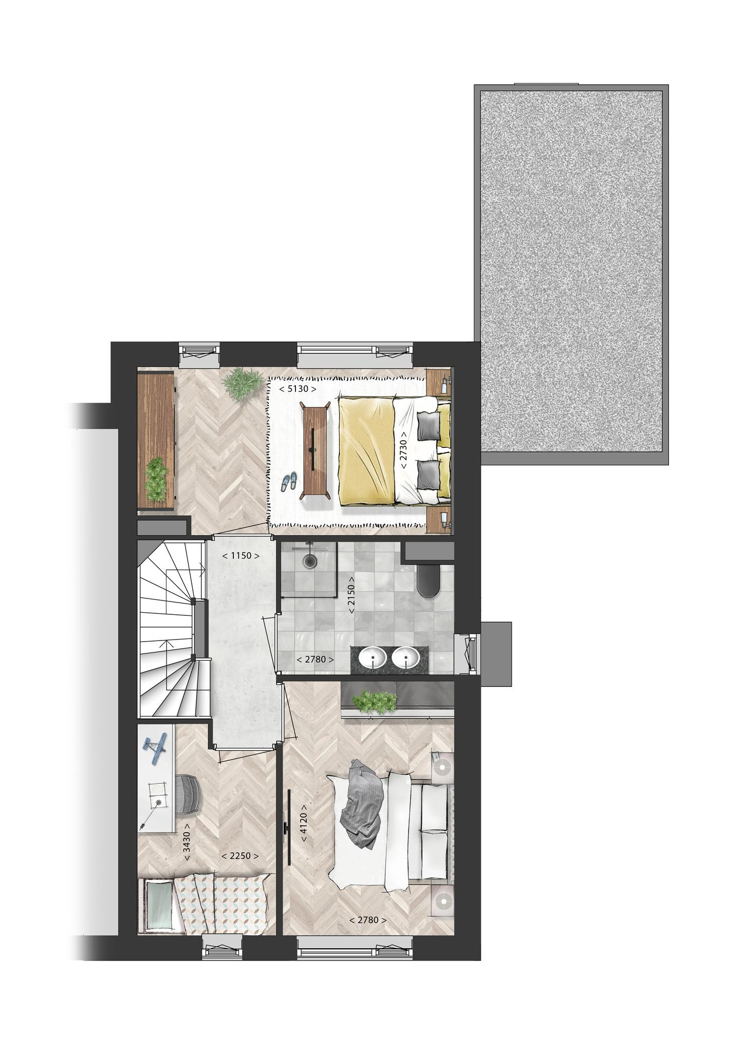 Schooneng &#8211; fase 2 (woonhuis E01) (plattegrond 2)