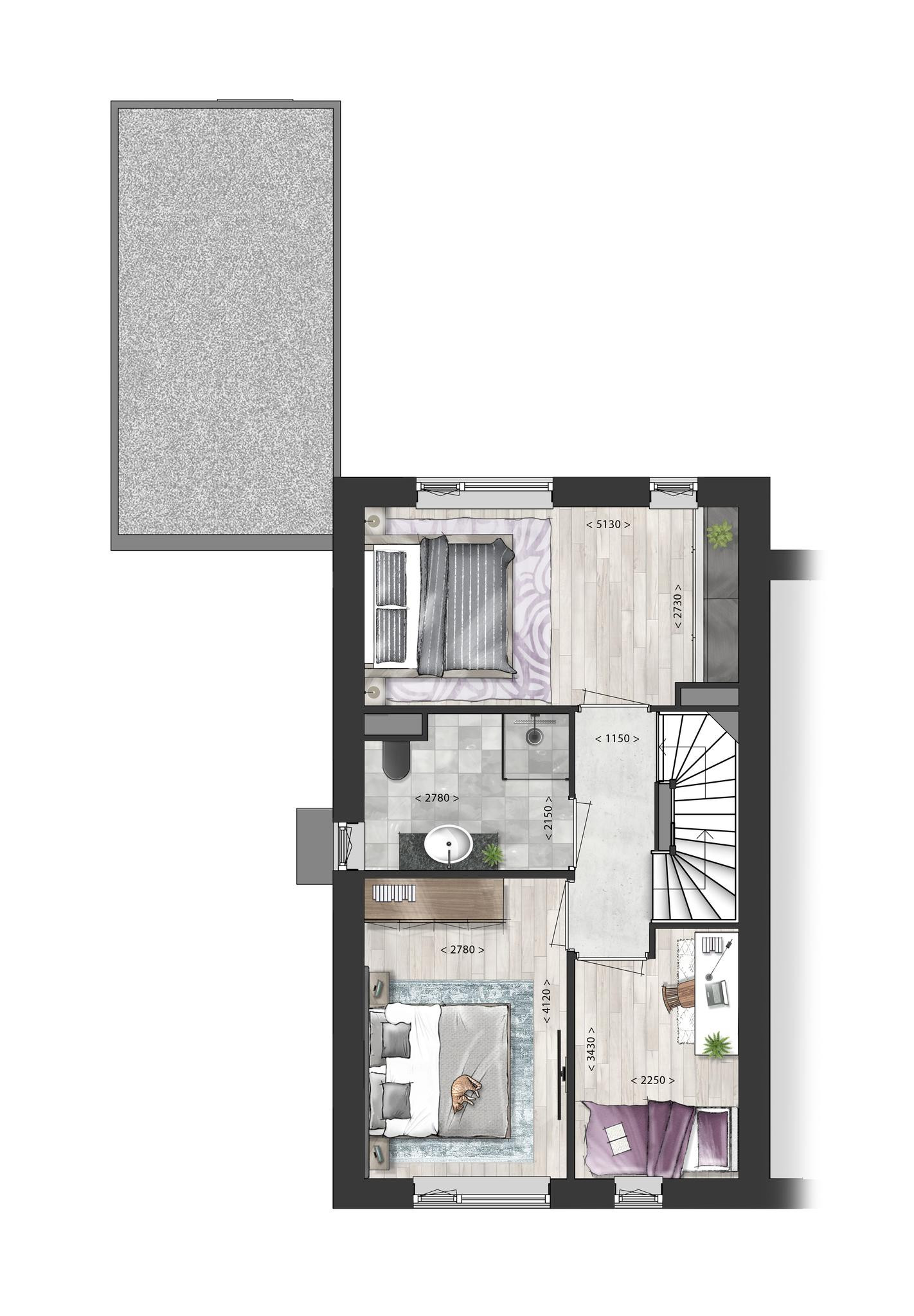 Schooneng &#8211; fase 2 (woonhuis E06) (plattegrond 2)