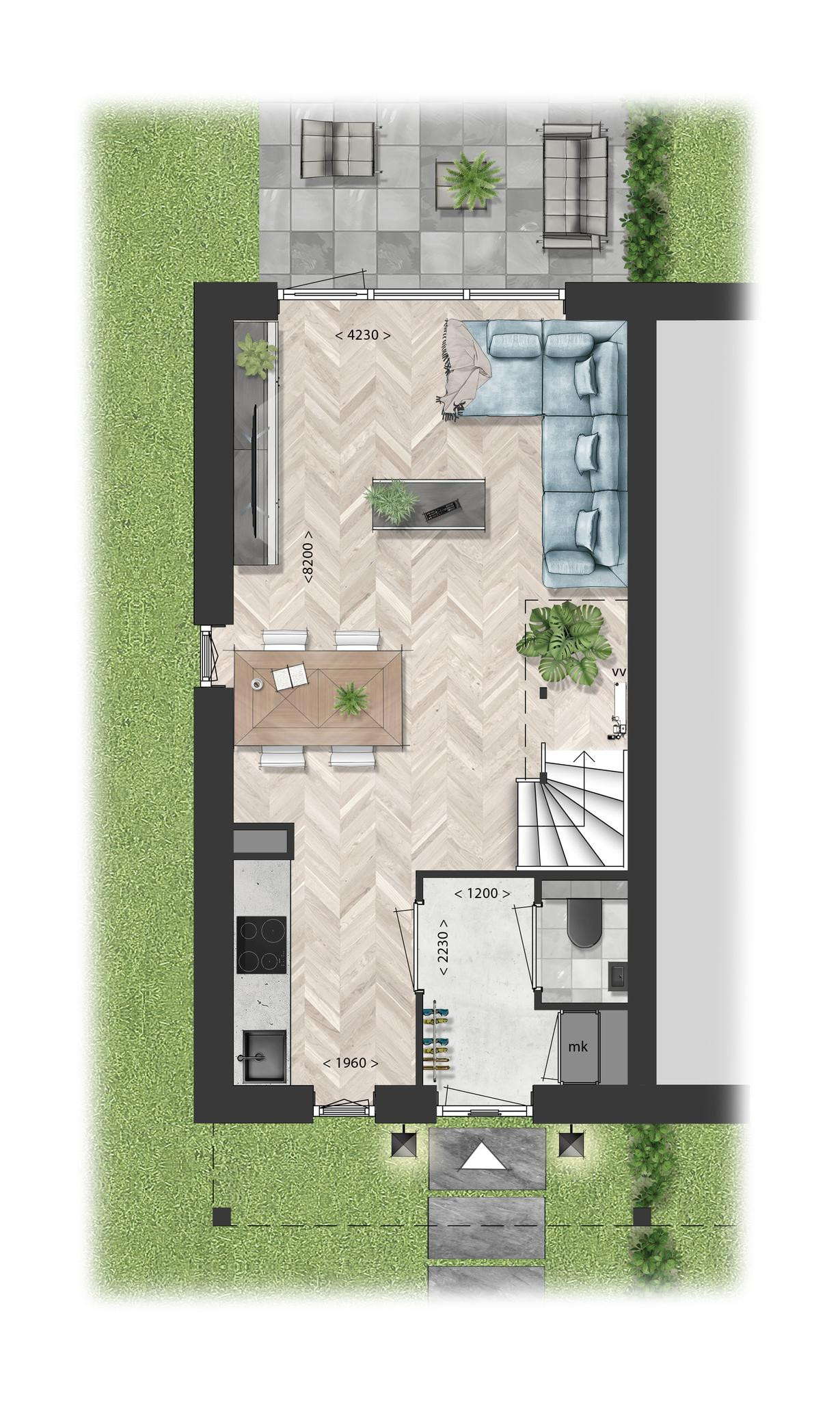 Schooneng &#8211; fase 2 (woonhuis E13) (plattegrond 1)