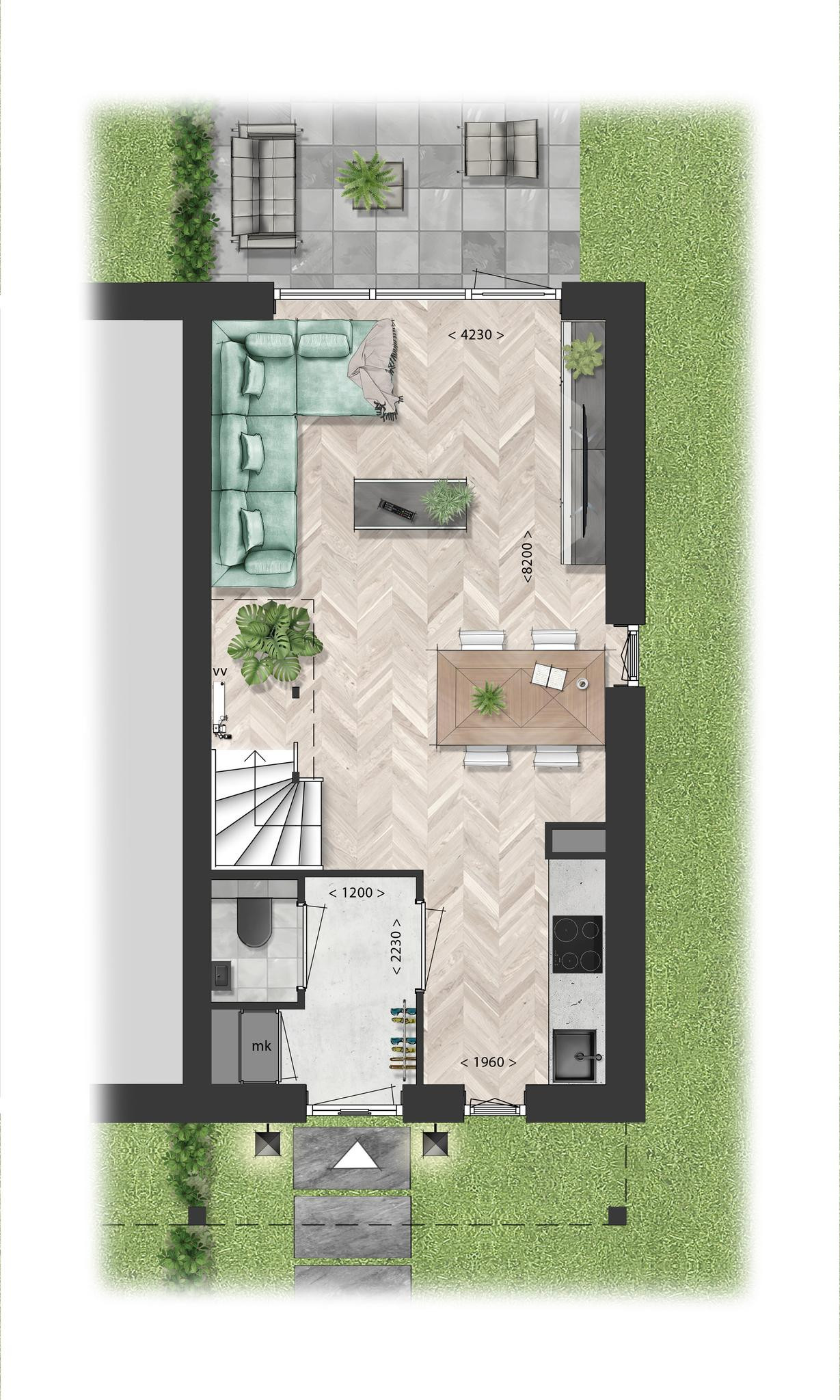 Schooneng &#8211; fase 2 (woonhuis E14) (plattegrond 1)