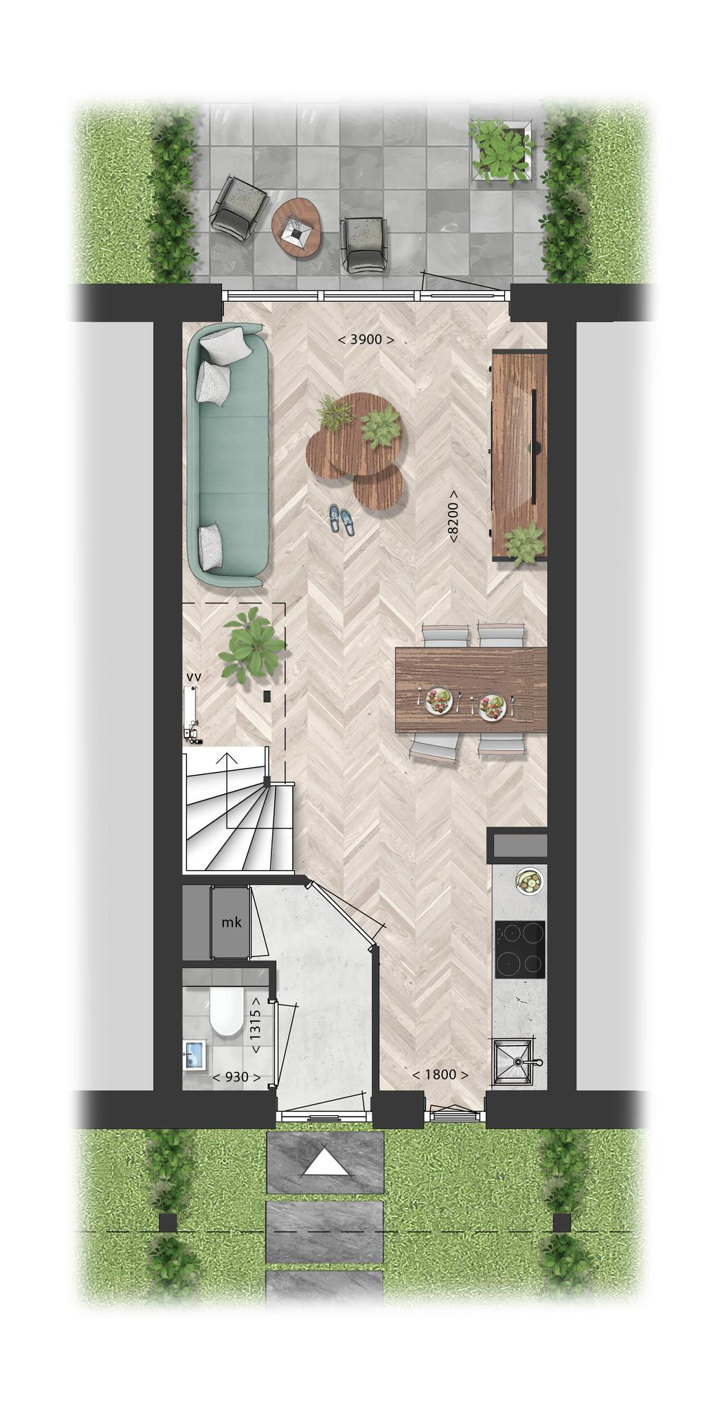 Schooneng &#8211; fase 2 (woonhuis D04) (plattegrond 1)