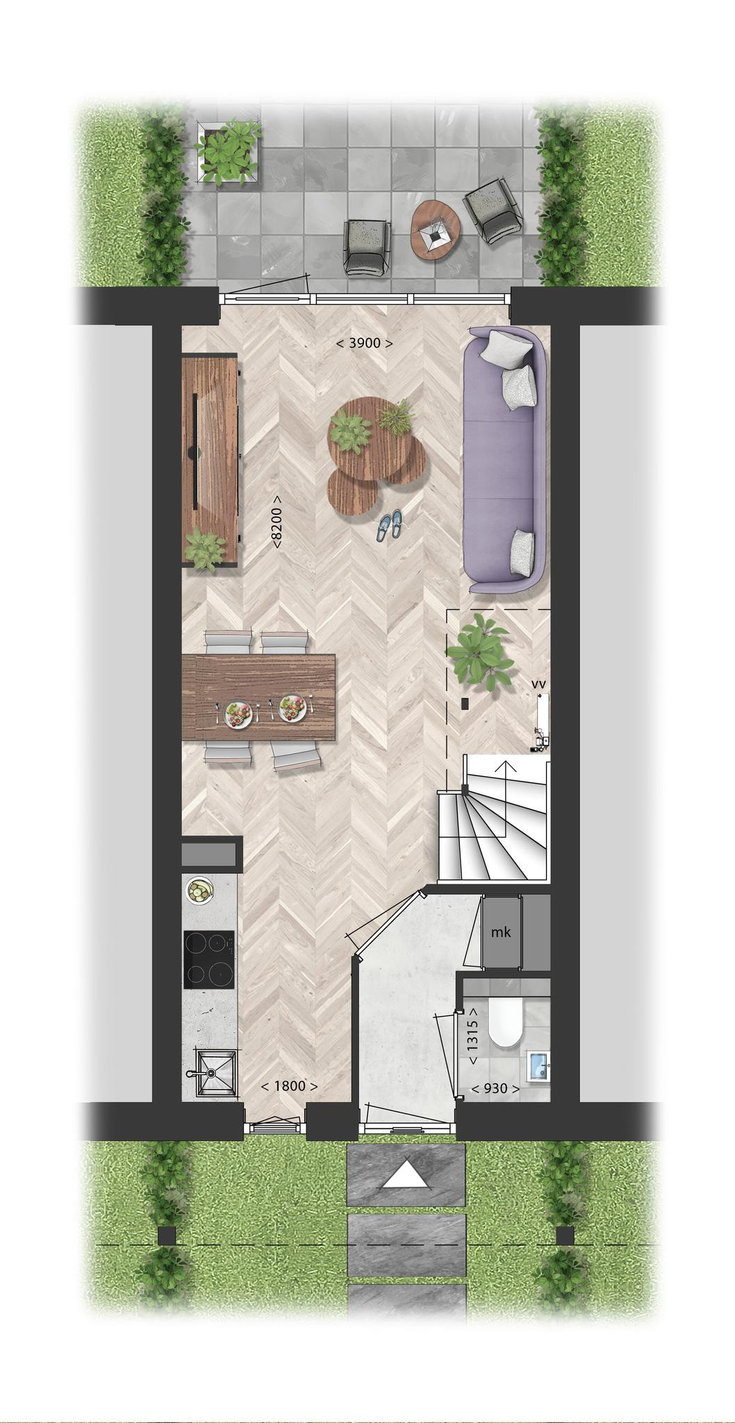 Schooneng &#8211; fase 2 (woonhuis D13) (plattegrond 1)