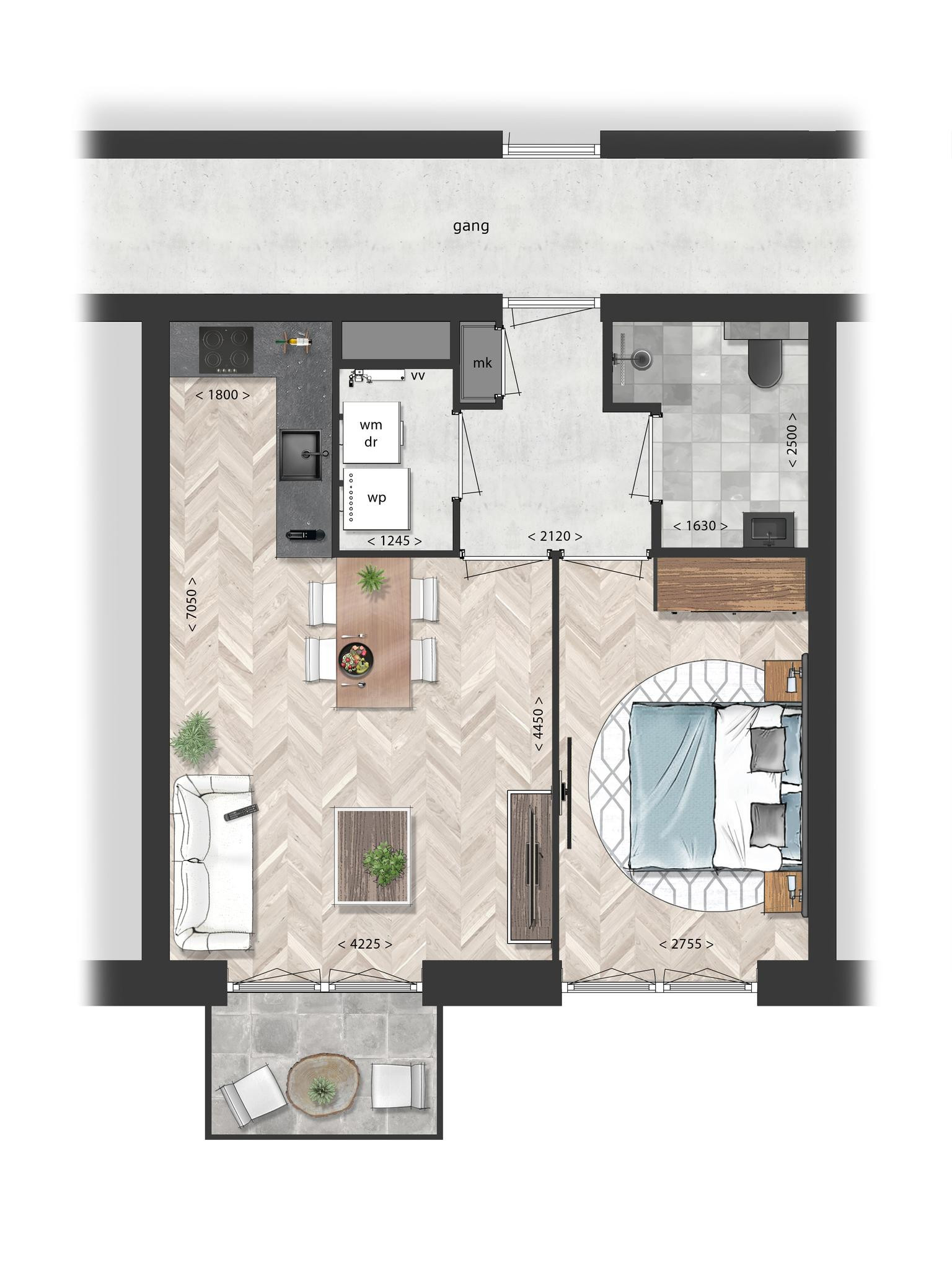 Schooneng &#8211; fase 3 (appartement C61) (plattegrond 1)