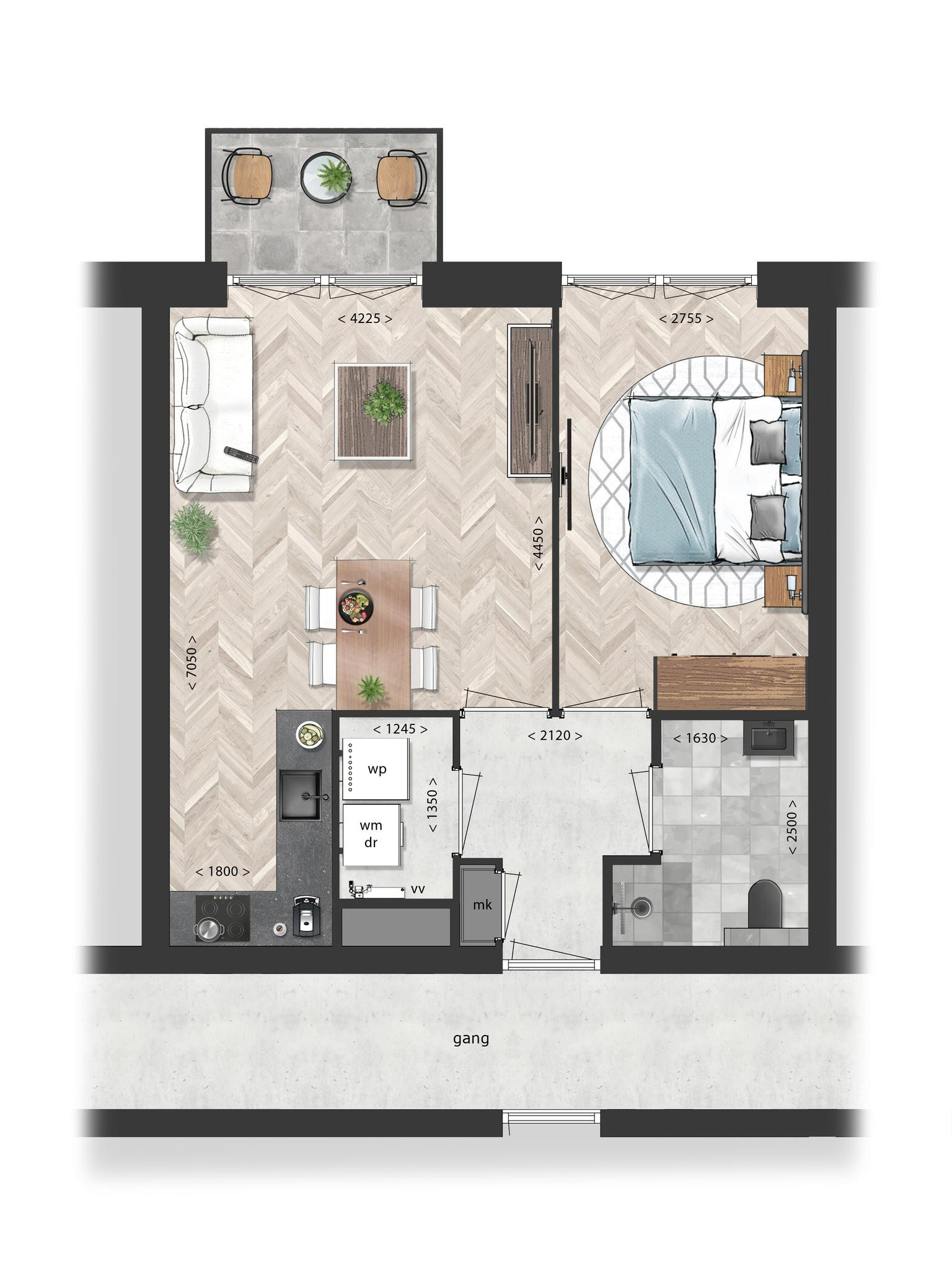 Schooneng &#8211; fase 3 (appartement C65) (plattegrond 1)