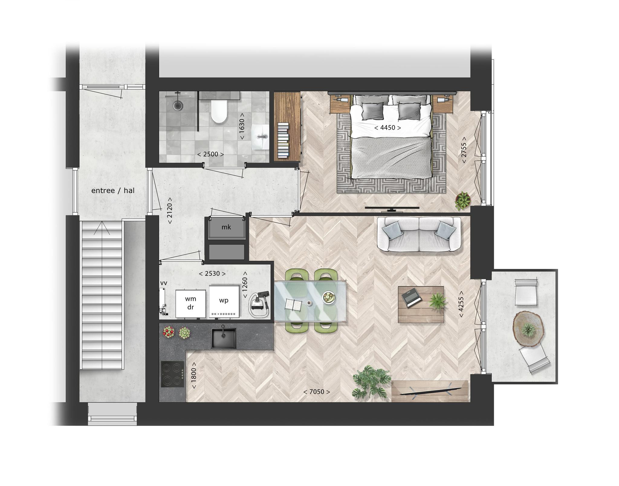 Schooneng &#8211; fase 3 (appartement C66) (plattegrond 1)