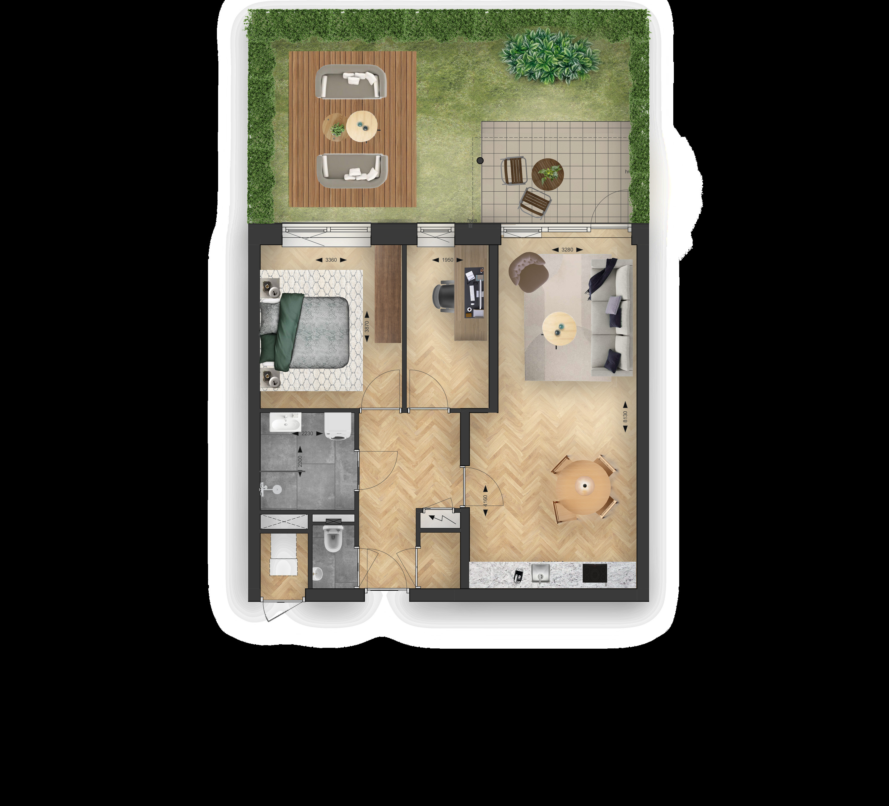 Binnenhof (appartement ) (plattegrond 1)