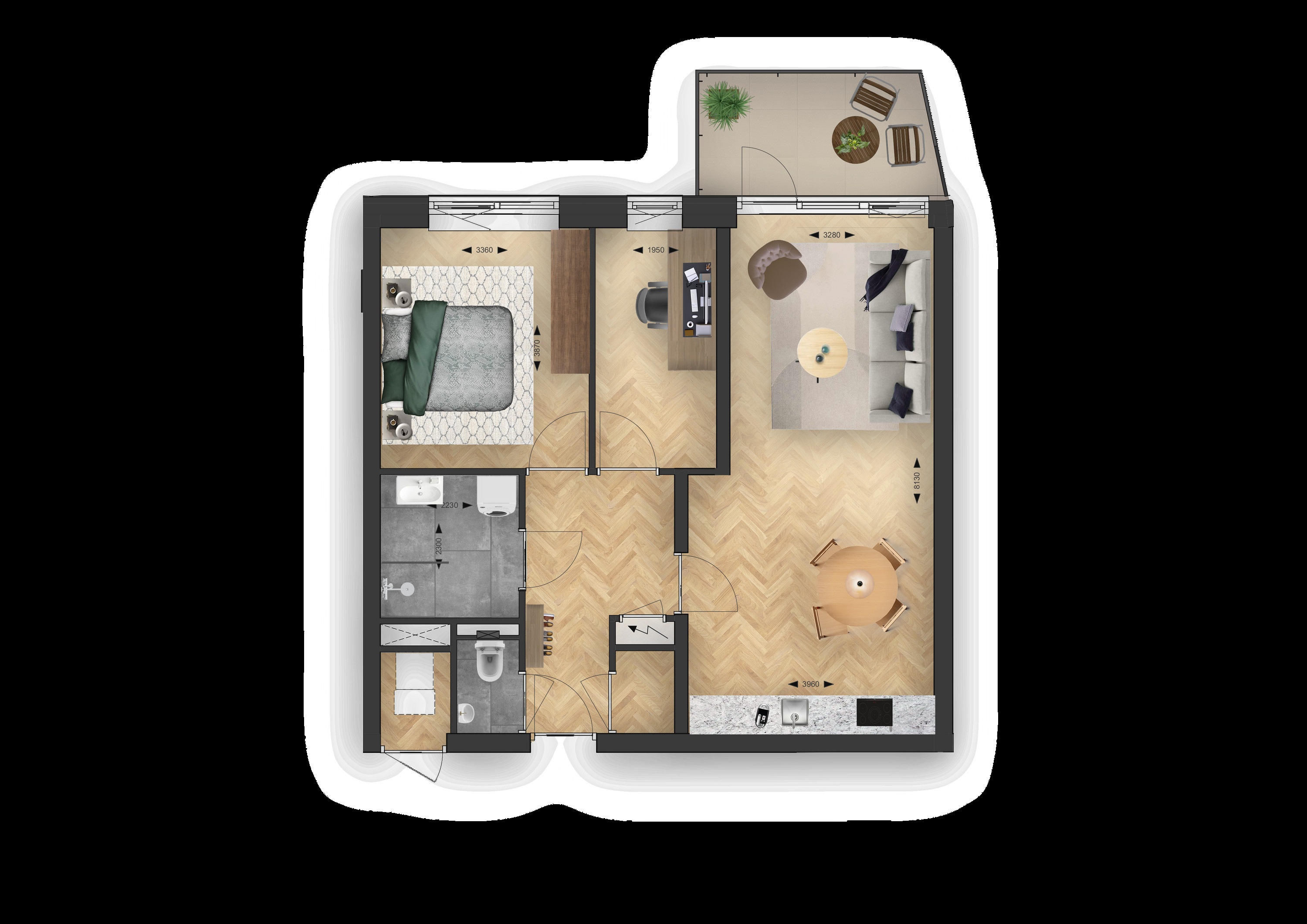 Binnenhof (appartement ) (plattegrond 1)