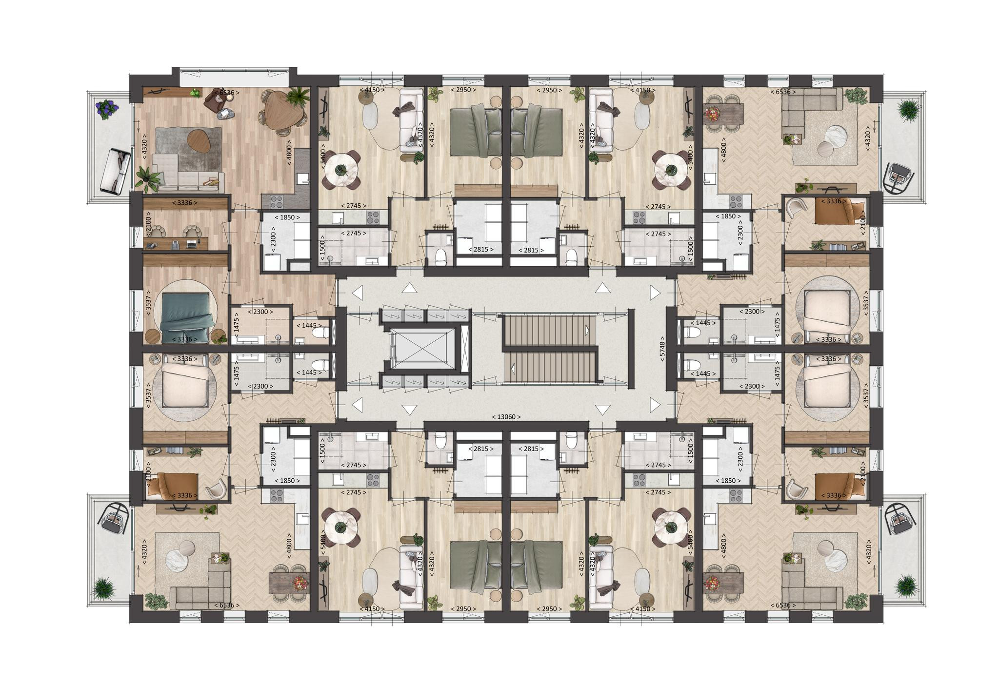 Valkse Weide (appartement 22) (plattegrond 1)