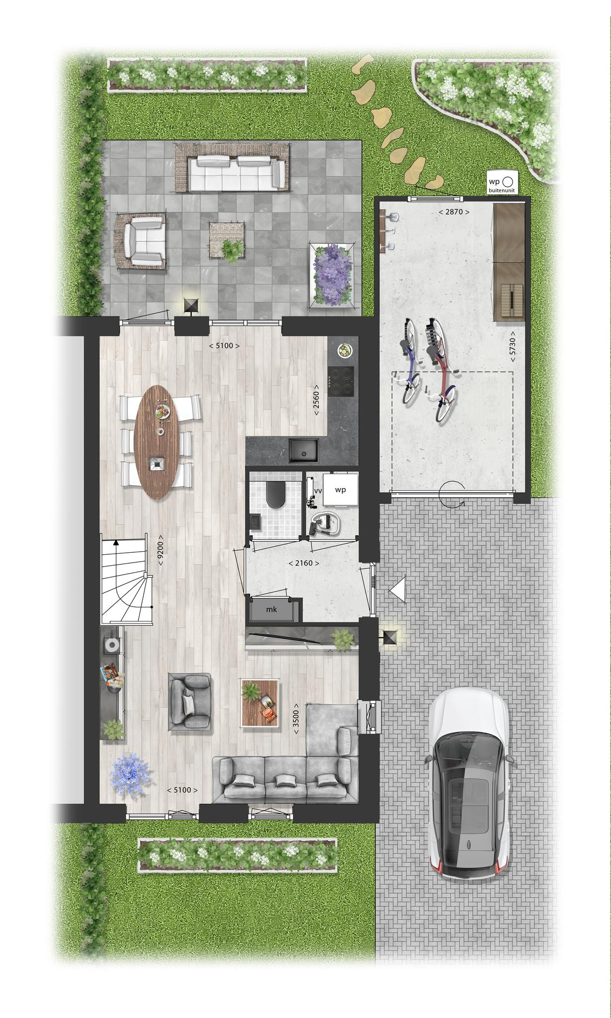 Schooneng (woonhuis B02) (plattegrond 1)