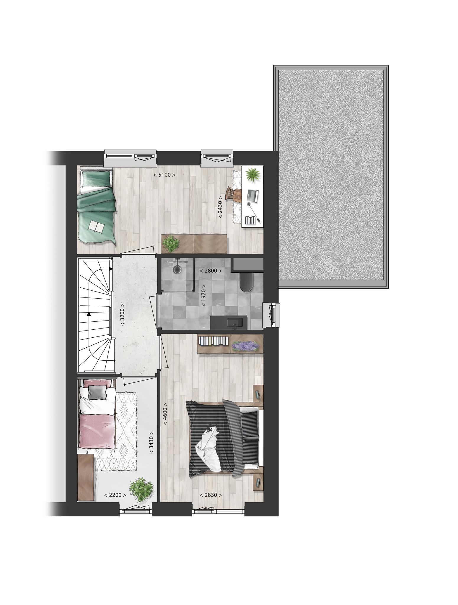 Schooneng (woonhuis B02) (plattegrond 2)