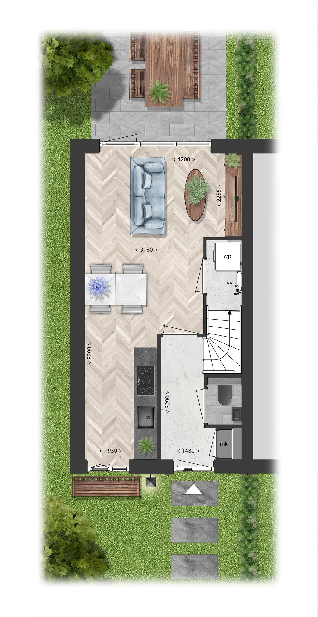 Schooneng (woonhuis B26) (plattegrond 1)