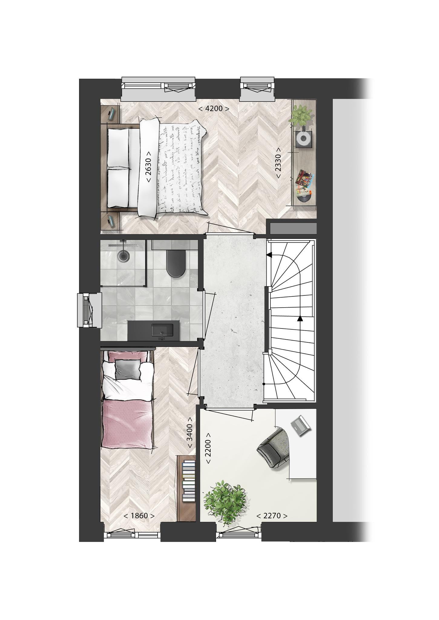 Schooneng (woonhuis B26) (plattegrond 2)