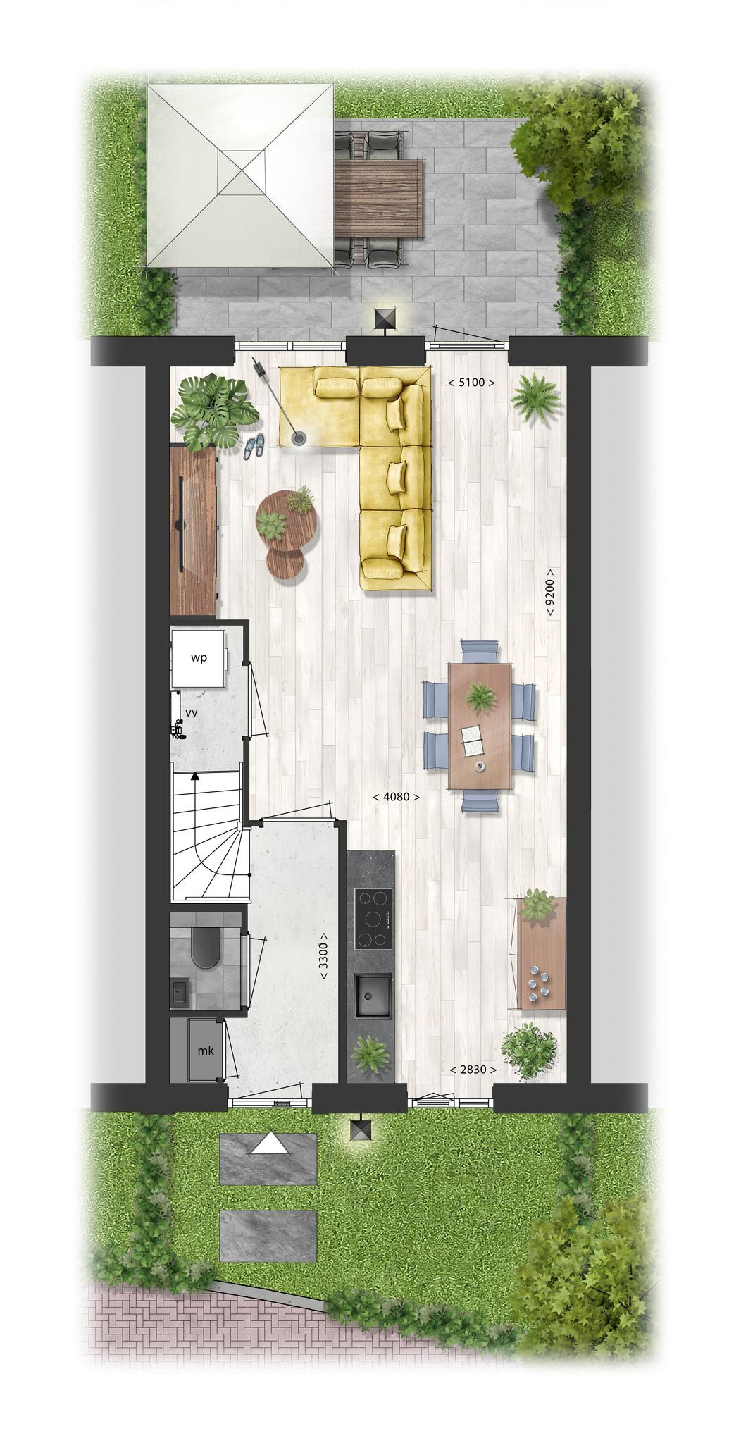 Schooneng (woonhuis B03) (plattegrond 1)