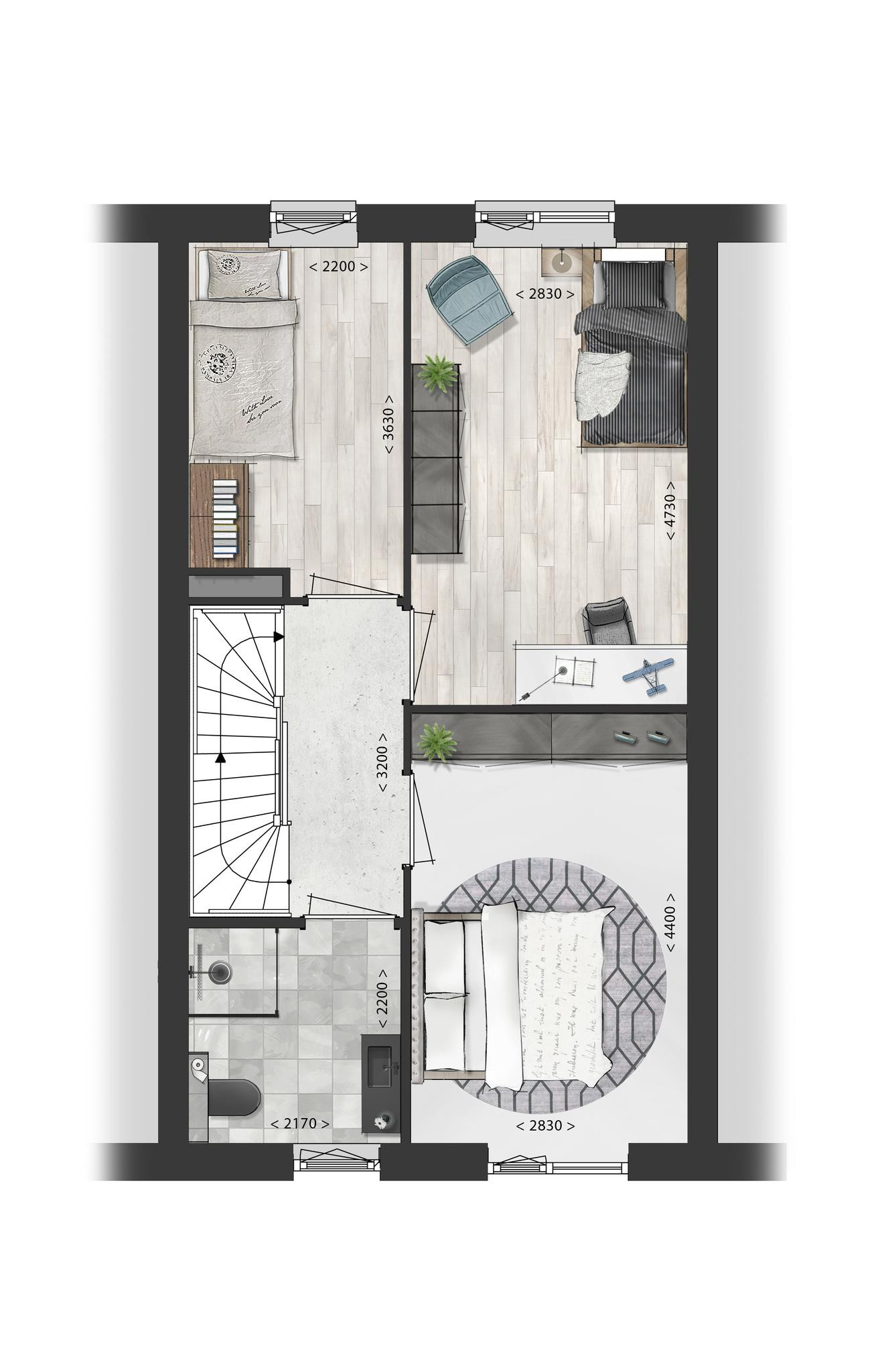 Schooneng (woonhuis B03) (plattegrond 2)