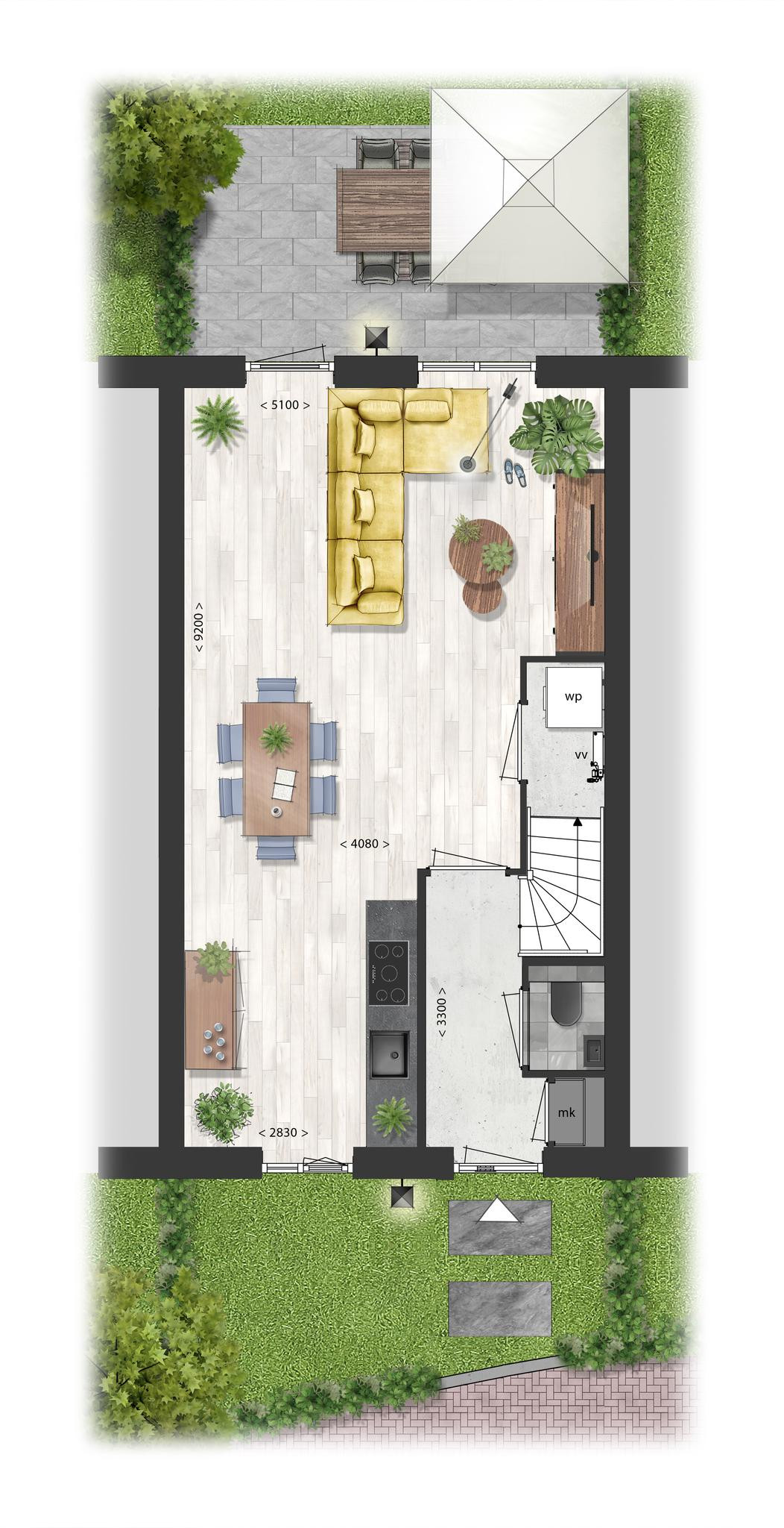 Schooneng (woonhuis B04) (plattegrond 1)