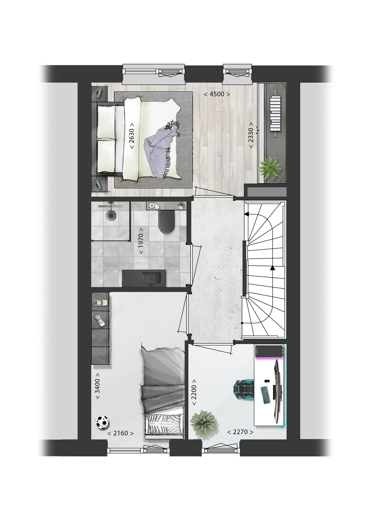 Schooneng (woonhuis B22) (plattegrond 2)