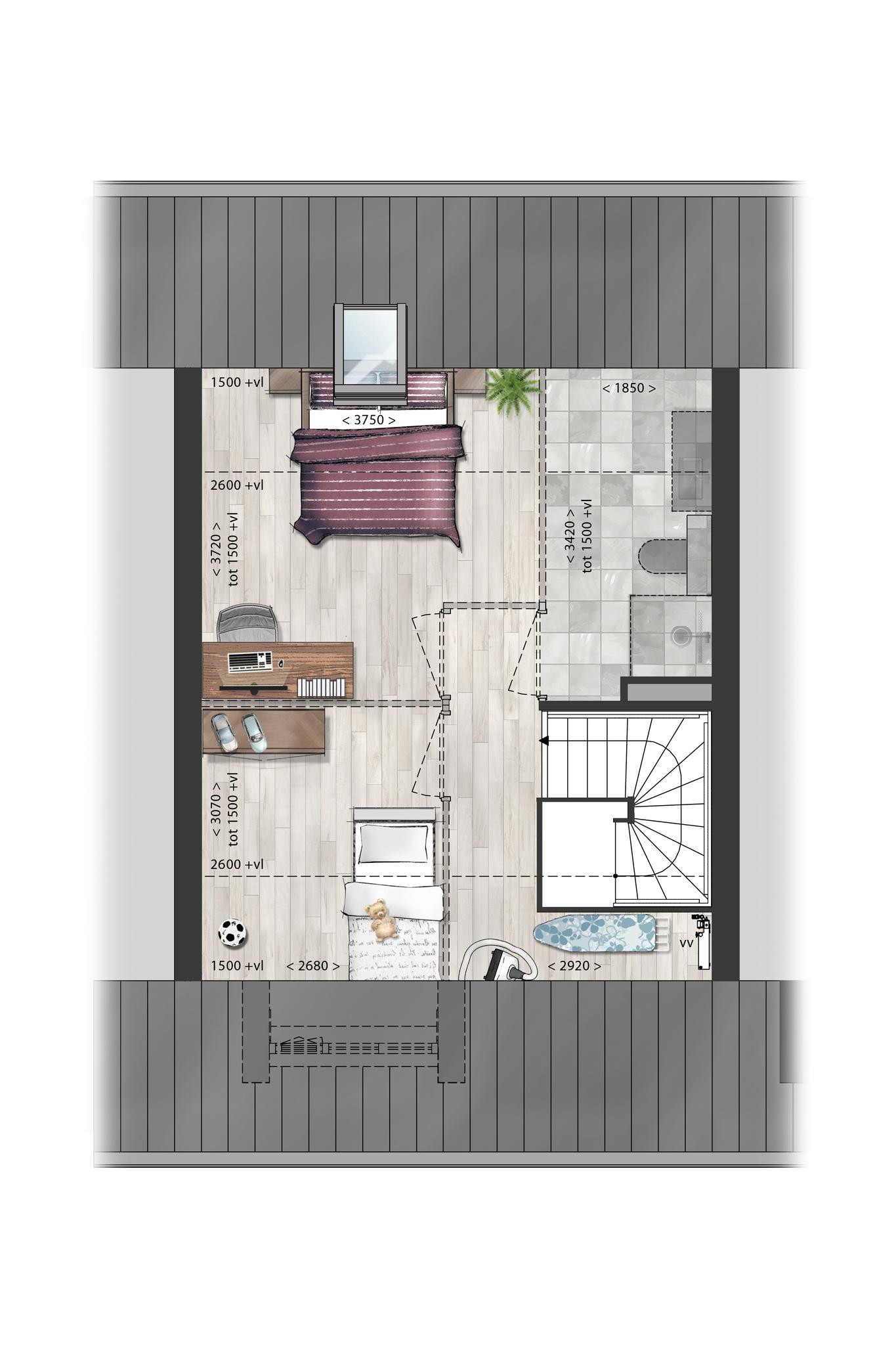 Schooneng (woonhuis B08) (plattegrond 2)