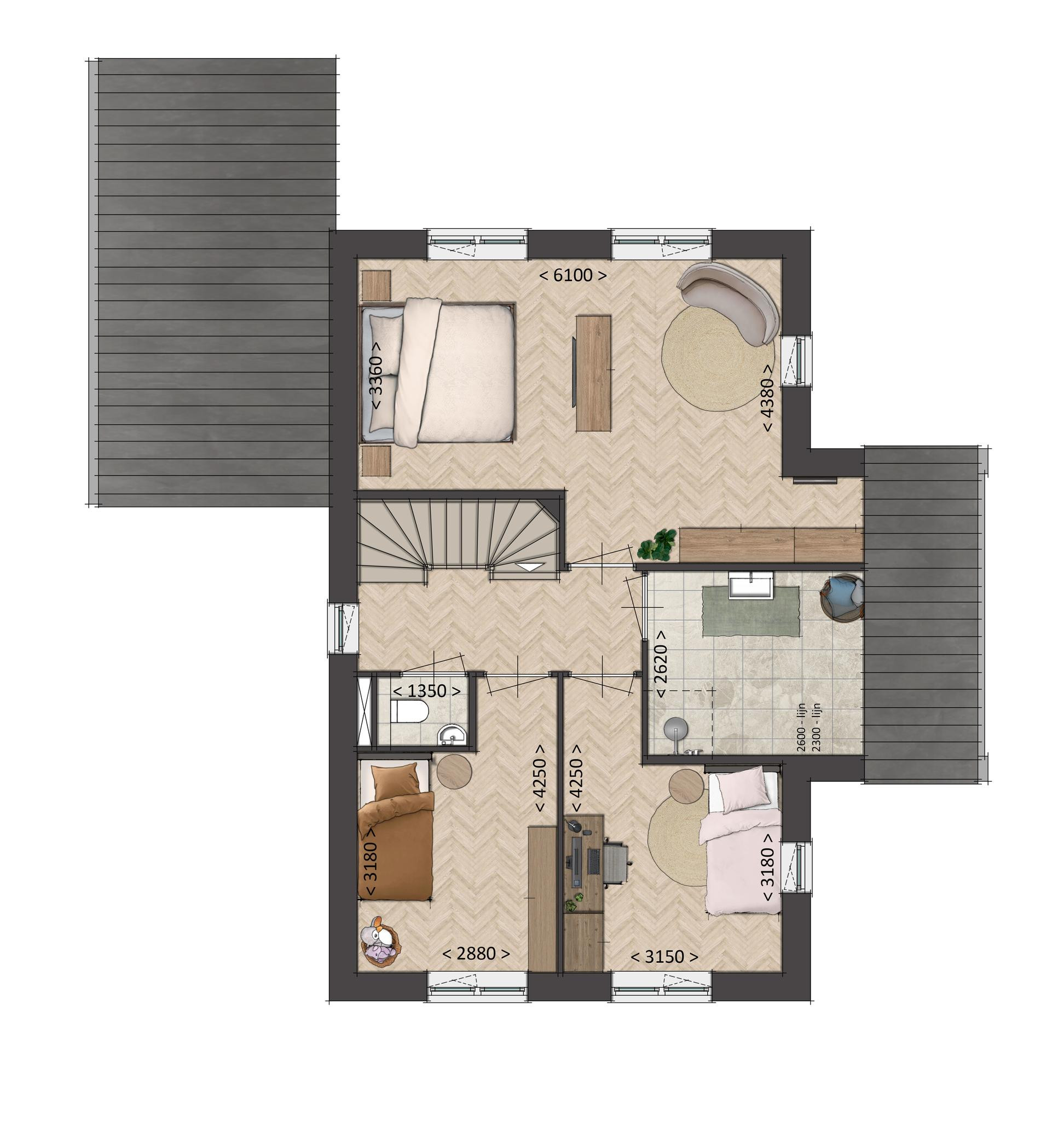 Valkse Weide (woonhuis 4) (plattegrond 2)