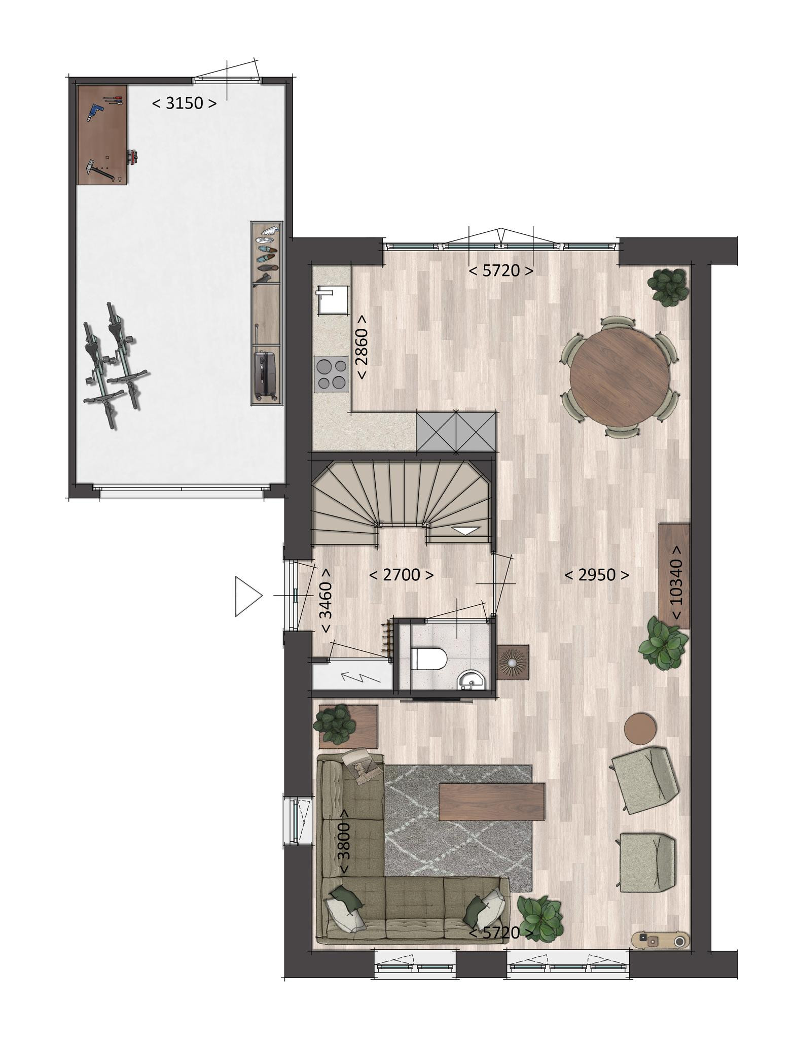 Valkse Weide (woonhuis 2) (plattegrond 1)